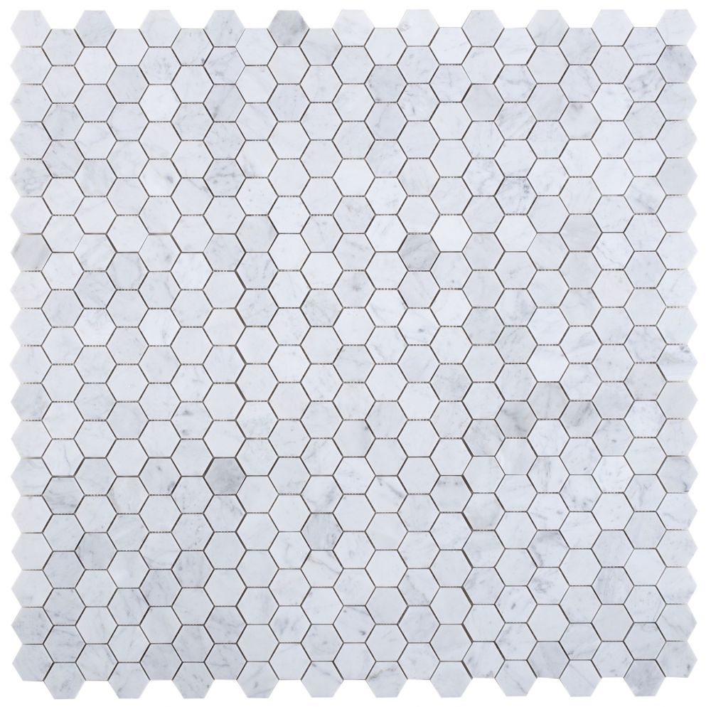 Hexagon Carrara Honed 2 x 2 11.75 x 12