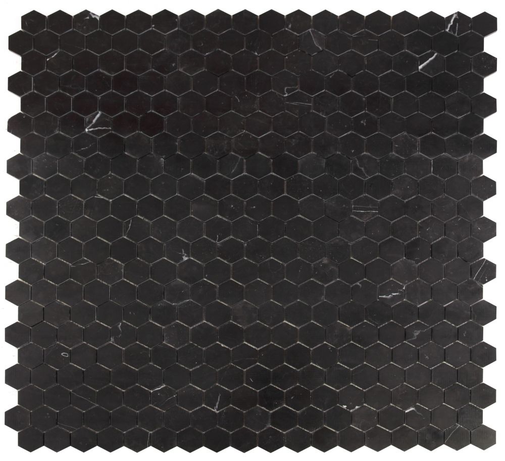 Hexagon Marquina Honed 2 x 2 12 x 12