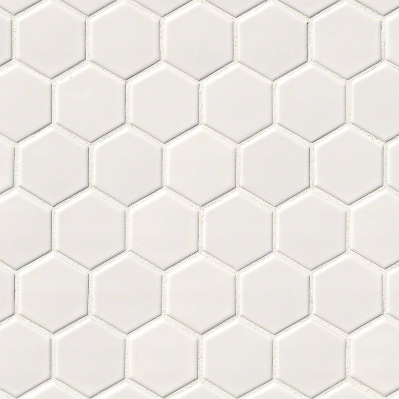 white-glossy-2×2-hexagon-mosaic