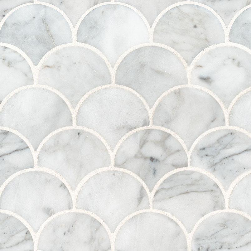 Calacatta Blanco Scallop 10mm Polished, SMOT-CALBLA-SCALOP10MM