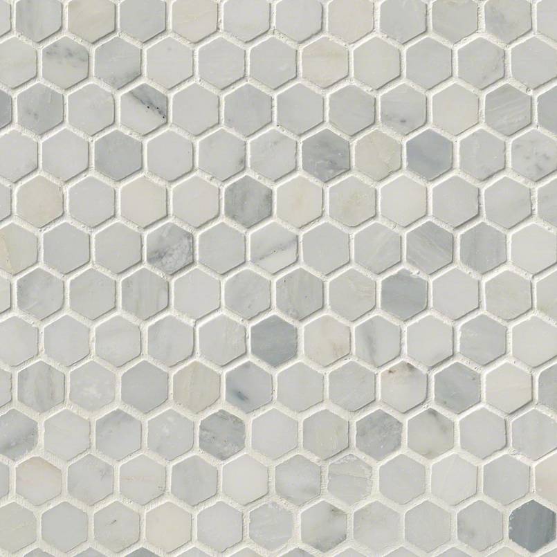arabescato-carrara-1inch-hexagon-honed-in-12×12-mesh