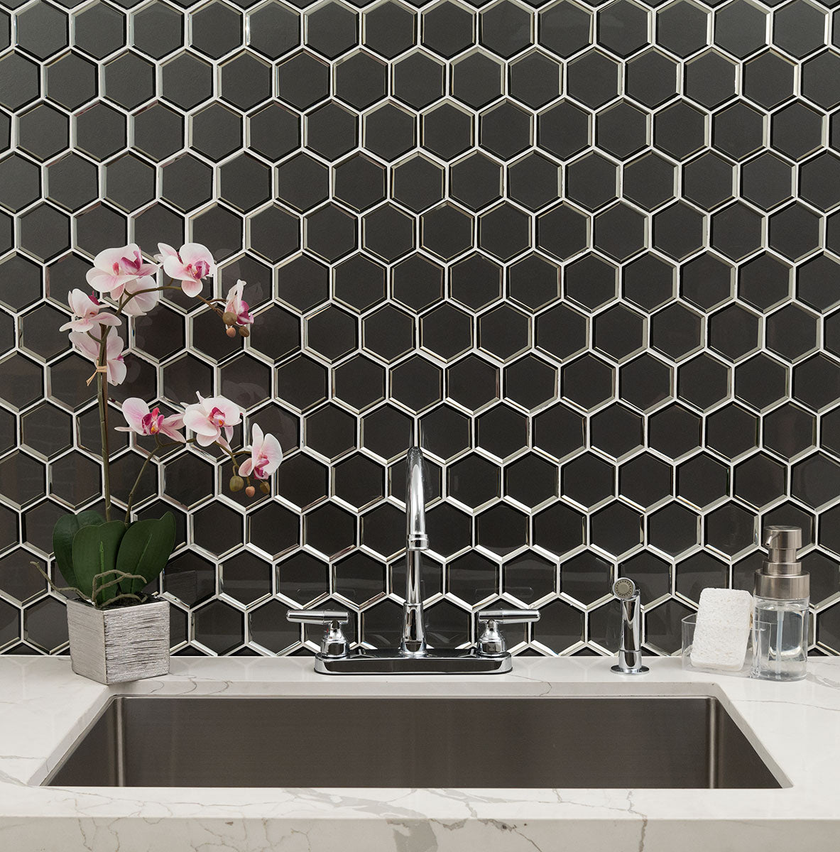 metallic-gray-beveled-hexagon-mosaic-tile-b