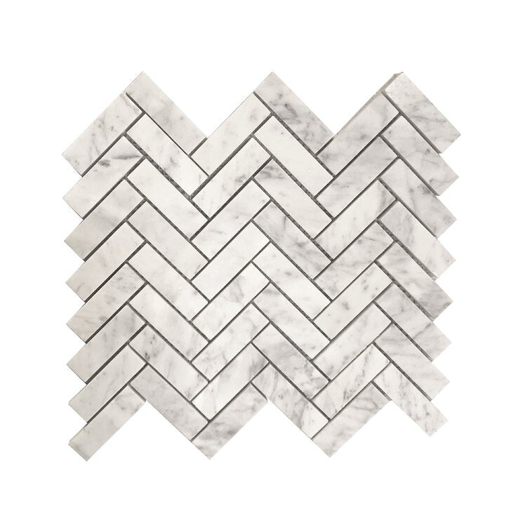 1 x 3 Marble Chevron Mosaic Wall2