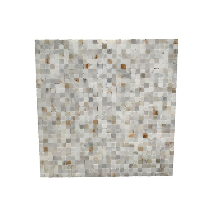 0.37 x 0.37 Marble Grid Mosaic W