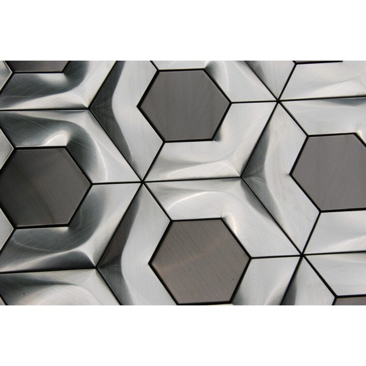 3 x 3 Metal Honeycomb Mosaic Wal3