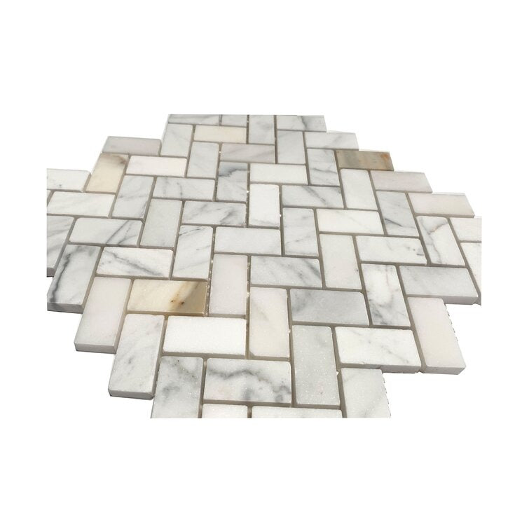 1 x 2 Marble Herringbone Mosaic2