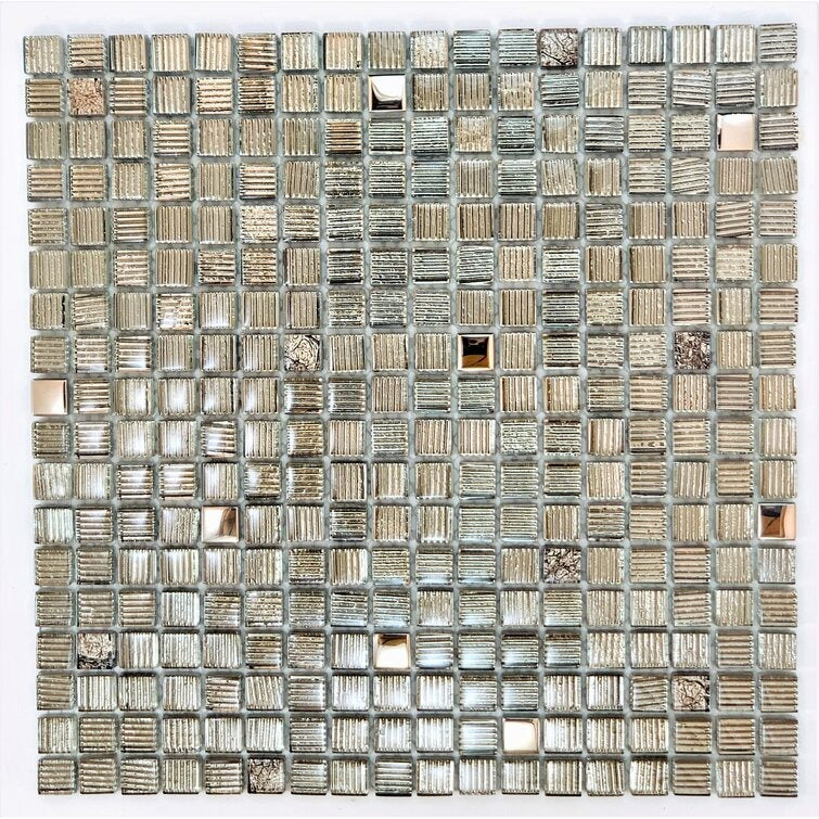 0.6 x 0.6 MetalGlass Grid Mosaic