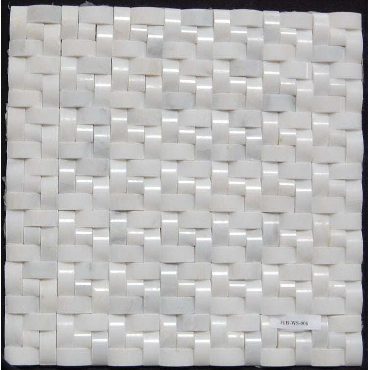 0.62 x 1 Marble Basketweave Mosa