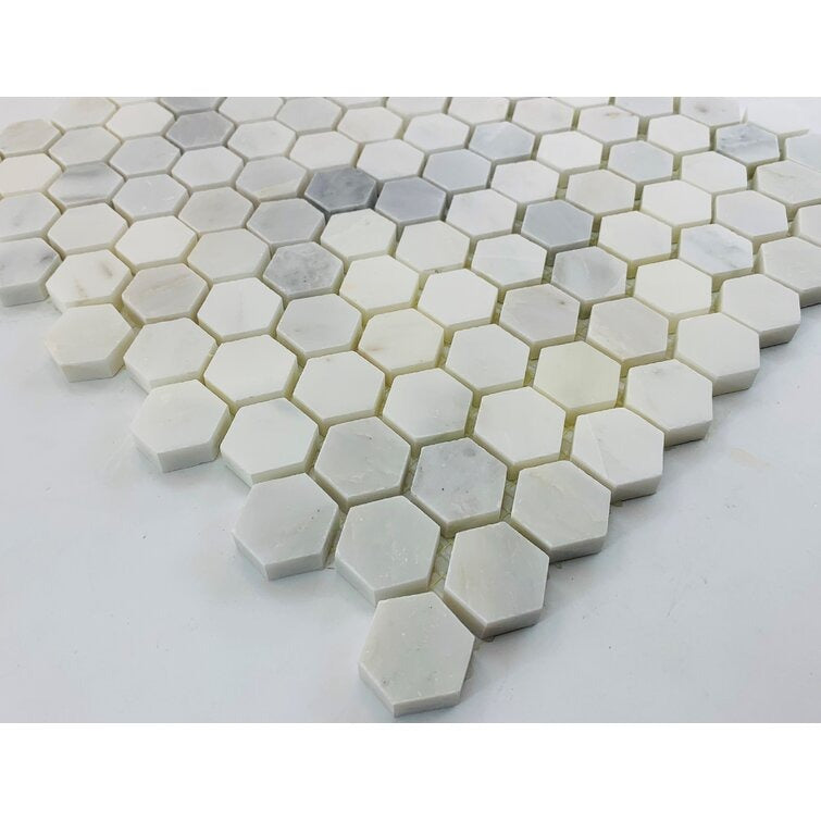1 x 1 Marble Honeycomb Mosaic Wa2