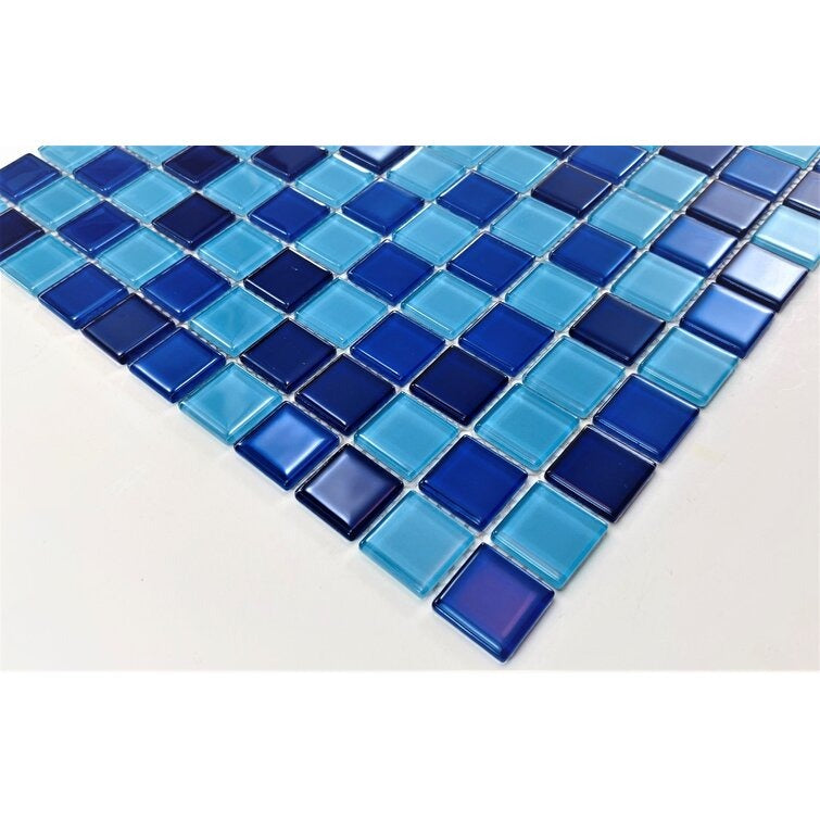 1 x 1 Glass Grid Mosaic Wall Flo2