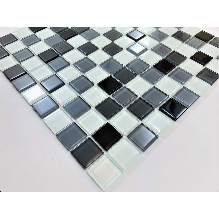 1 x 1 Glass Grid Mosaic Wall Flo5