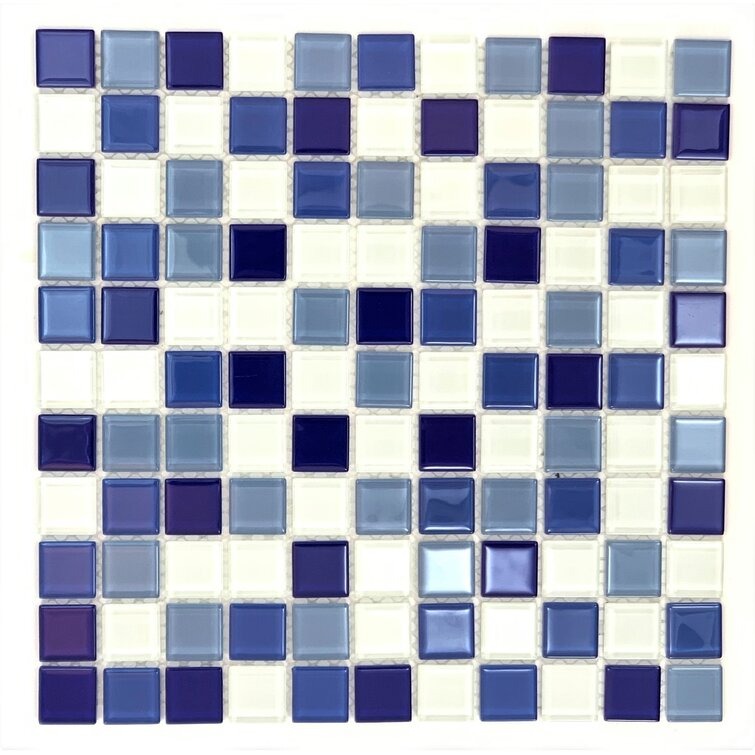 1 x 1 Glass Grid Mosaic Wall Flo6