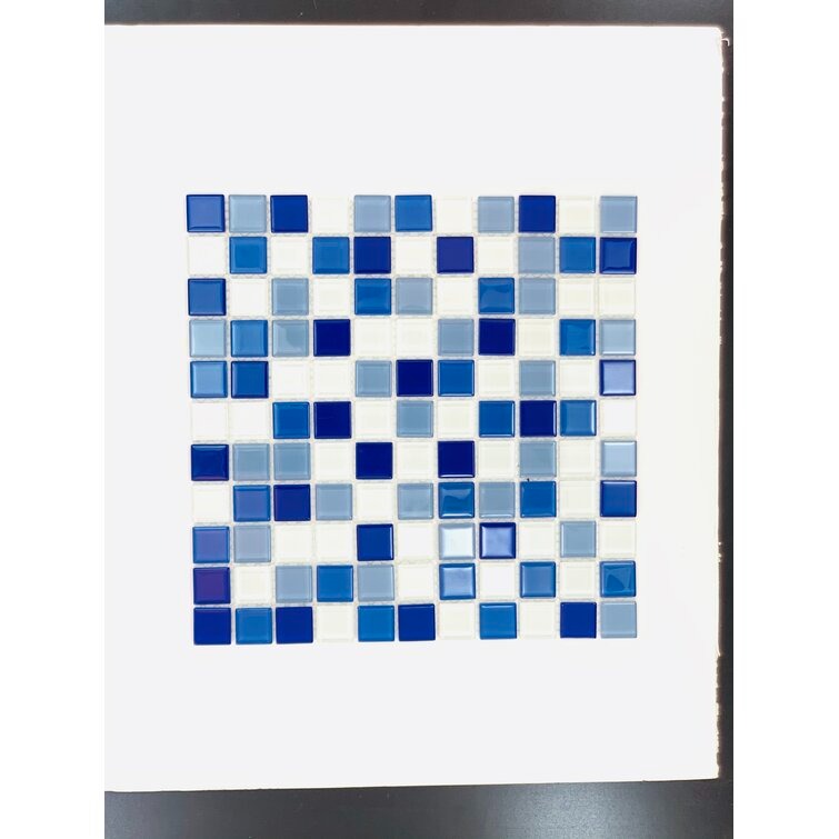 1 x 1 Glass Grid Mosaic Wall Flo7