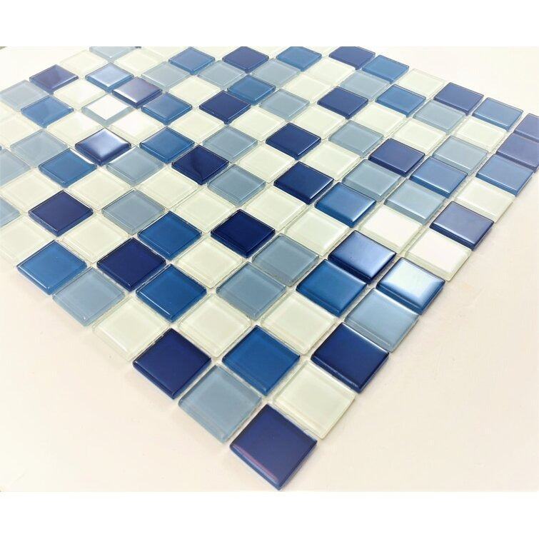 1 x 1 Glass Grid Mosaic Wall Flo8
