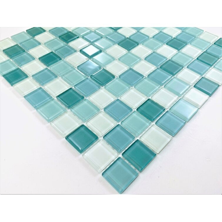 1 x 1 Glass Grid Mosaic Wall Flo9