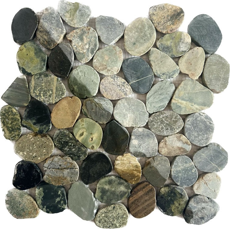 12 x 12 Natural Stone Pebble Wal4