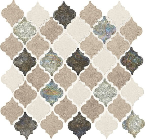Blanc Et Beige Baroque Tile