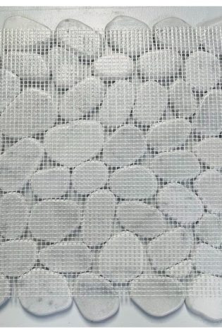 Carrara 12" x 12" Beveled Marble Pebbles Tile