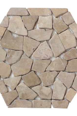 Flat Cappuccino Random Sized Natural Stone Pebble Tile