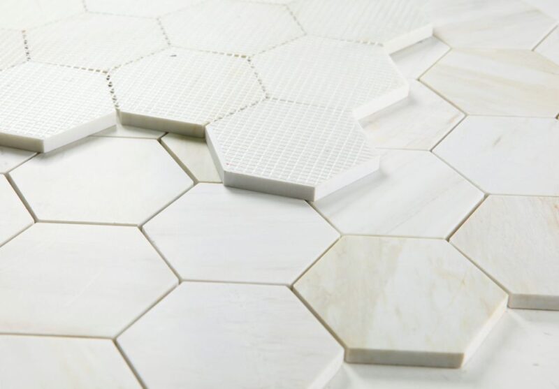Hexagon Wooden White Honed 4 x 4 12 x 13.75 - Image 2
