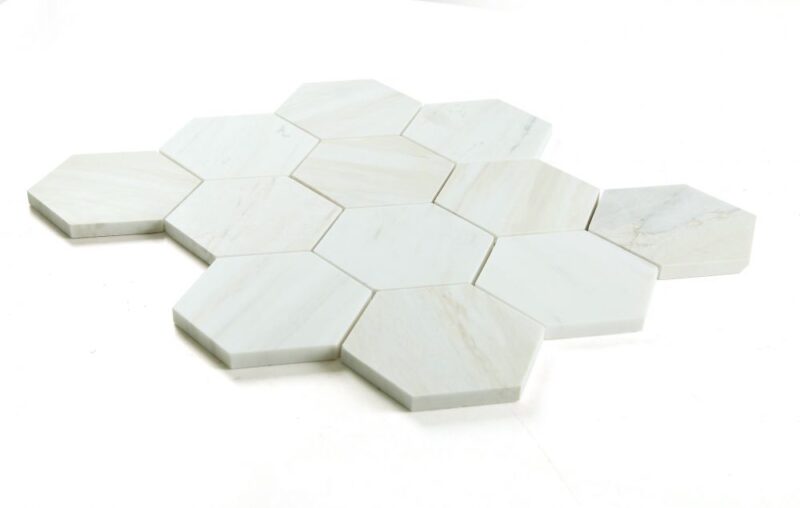 Hexagon Wooden White Honed 4 x 4 12 x 13.75 - Image 4