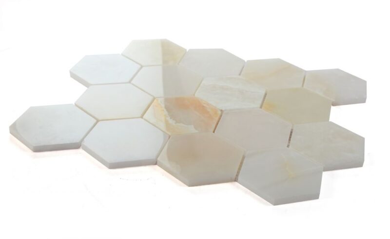 Hexagon Onyx White Polished 3 x 3 10.25 x 11.75 - Image 3