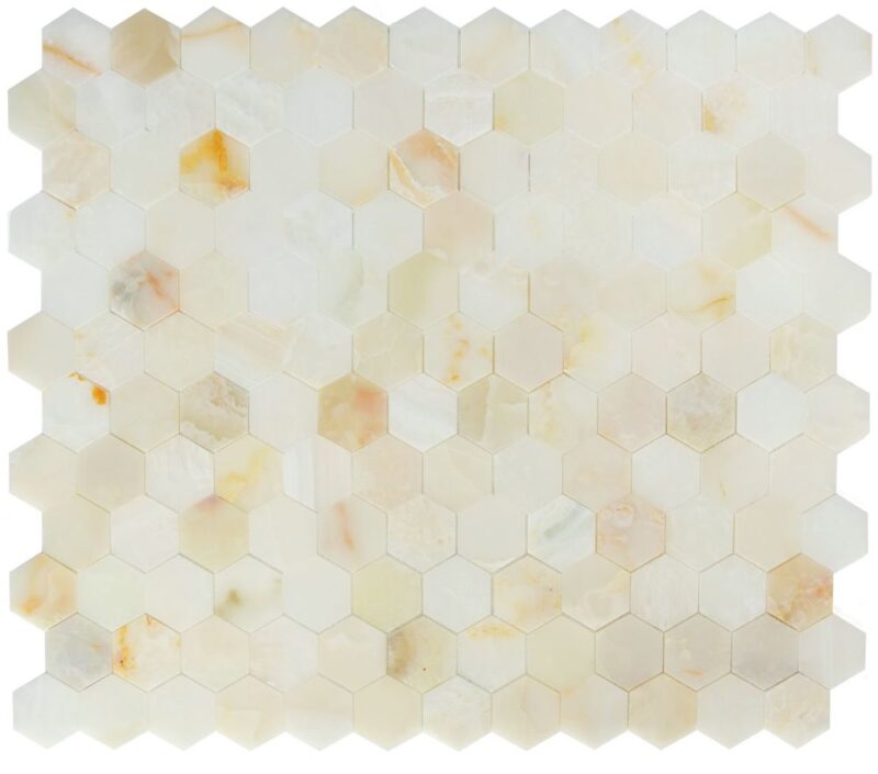 Hexagon Onyx White Polished 3 x 3 10.25 x 11.75 - Image 2