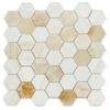 Hexagon Onyx Ivory Honed 2 x 2 11.75 x 12
