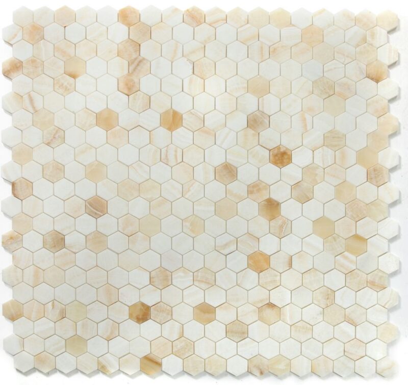 Hexagon Onyx Ivory Honed 2 x 2 11.75 x 12 - Image 2