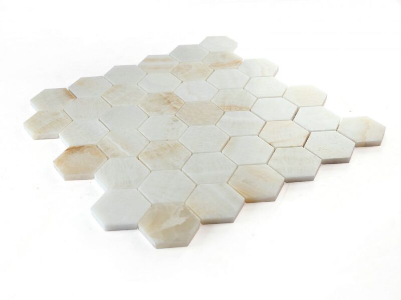 Hexagon Onyx Ivory Honed 2 x 2 11.75 x 12 - Image 3