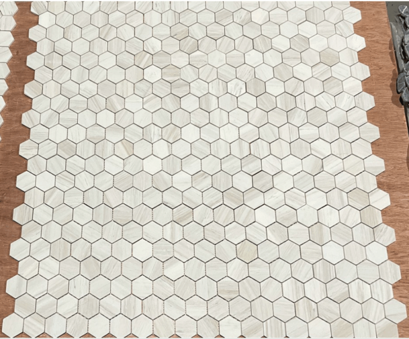 Hexagon Wooden White Honed 2 x 2 - Image 2